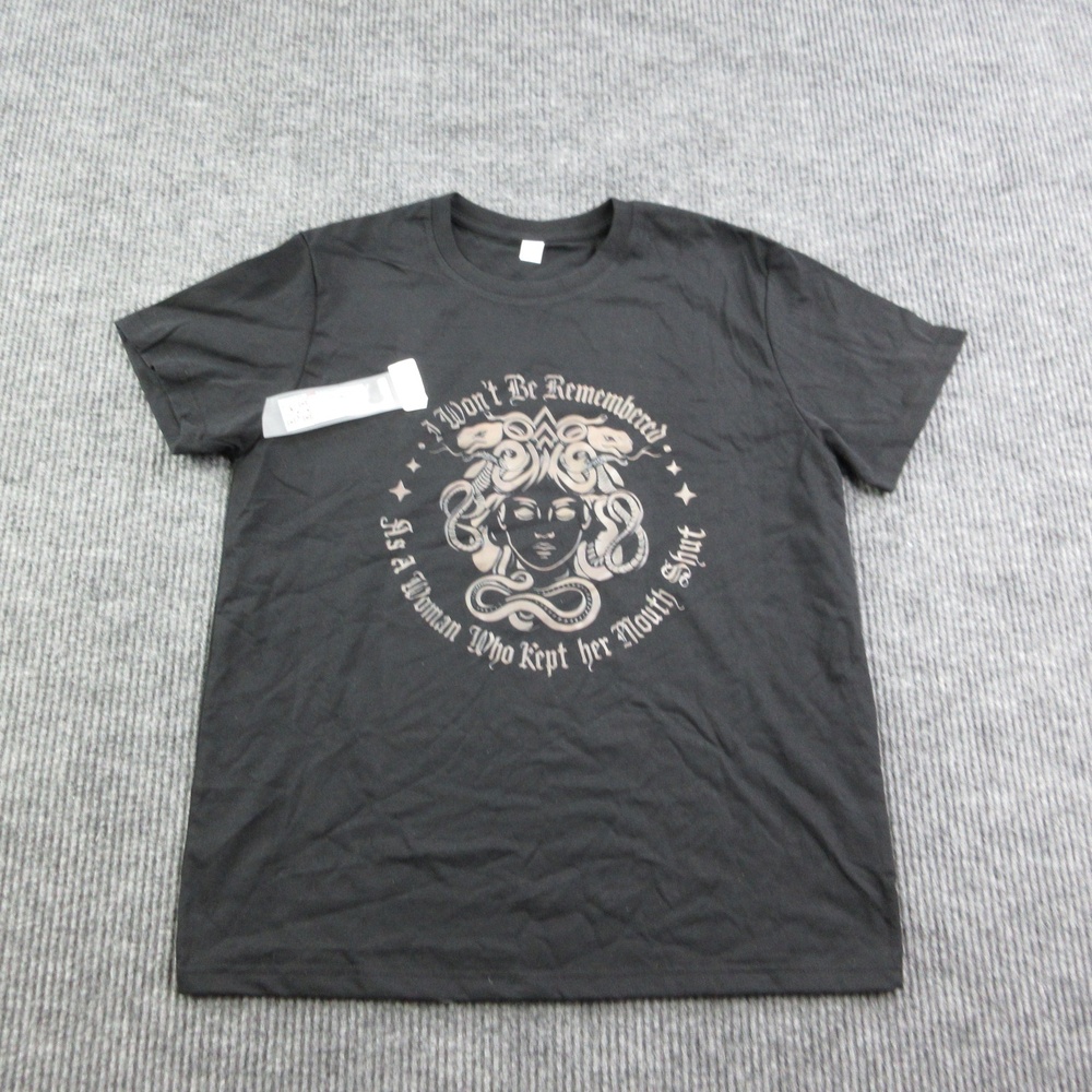 Medusa Shirt Mens L Black Crew Neck 100% Cotton Jersey Front Print Graphic Tee